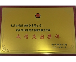 2018年全市保安服务行业成绩突出集体
